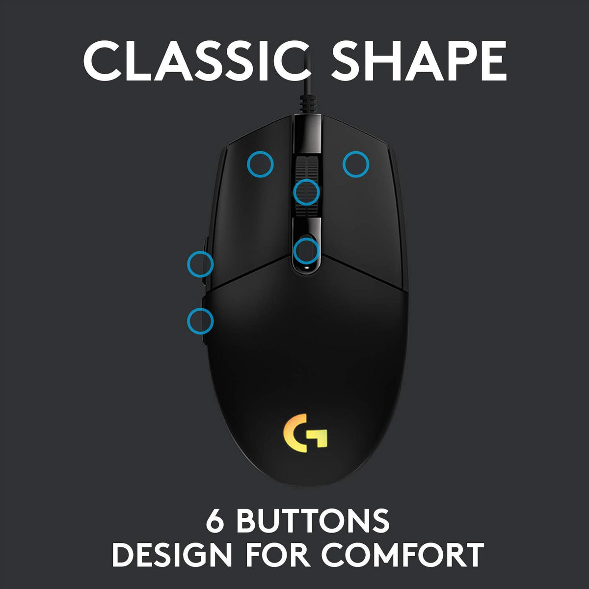 Logitech G102 LIGHTSYNC RGB lighting detail